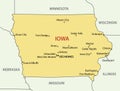 Iowa - vector map of state