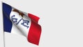 Iowa waving flag illustration on flagpole. Royalty Free Stock Photo