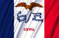 Iowa waving flag illustration. Royalty Free Stock Photo