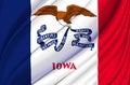 Iowa waving flag illustration. Royalty Free Stock Photo