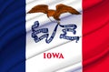 Iowa waving flag illustration. Royalty Free Stock Photo
