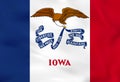Iowa waving flag. Iowa state flag background texture Royalty Free Stock Photo