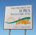Iowa Welcome Sign Royalty Free Stock Photo