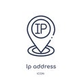 ip address point locator icon from technology outline collection. Thin line ip address point locator icon isolated on white