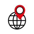 IP Adress Location Icon Vector Flat Illustration Royalty Free Stock Photo