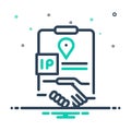 Mix icon for Ip Agreement, partnership and handshake Royalty Free Stock Photo