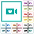 IP camera flat color icons with quadrant frames Royalty Free Stock Photo