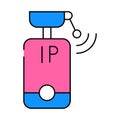 ip camera flat icon color illustration Royalty Free Stock Photo