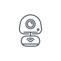 ip camera icon vector from smart home devices concept. Thin line illustration of ip camera editable stroke. ip camera linear sign