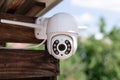 IP CCTV wifi surveillance camera on house Royalty Free Stock Photo