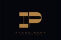 IP initial letter logo design Royalty Free Stock Photo