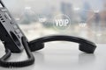 IP Phone with voip icon for device connect concept Royalty Free Stock Photo