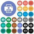 IP printer round flat multi colored icons
