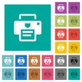IP printer square flat multi colored icons