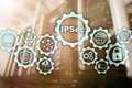 IP Security. Data Protection Protocols. IPSec. Internet and Protection Network concept. Royalty Free Stock Photo