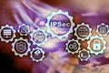 IP Security. Data Protection Protocols. IPSec. Internet and Protection Network concept Royalty Free Stock Photo