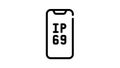 ip69 smartphone waterproof protection black icon animation