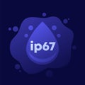 ip67 standard, waterproof icon, vector design Royalty Free Stock Photo