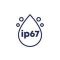 ip67 standard, waterproof icon, vector sign Royalty Free Stock Photo