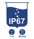 IP67 waterproof - depth and time of submersion Royalty Free Stock Photo