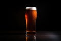an ipa beer glass shadowed on a dark table Royalty Free Stock Photo