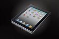 Ipad 2 on black glass (clipping path)