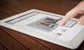 Ipad finger touch Royalty Free Stock Photo