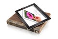 Ipad on leather case - clipping path Royalty Free Stock Photo