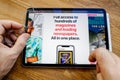 IPad Pro with Apple News app featuring promo text