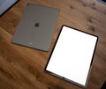 IPad Pro 2018 with blank screen Royalty Free Stock Photo