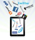 Ipad and social network logos