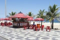 Ipanema Beach Boardwalk Kiosk at Sunset Royalty Free Stock Photo