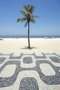 Ipanema Beach Rio de Janeiro Boardwalk with Palm Tree