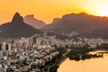 Ipanema and Leblon View With Mountains by Sunset in Rio de Janeiro