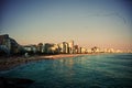 Ipanema Beach at Sunset Seen from Mirante do Leblon with a Beautiful Flock of Birds on the Horizon - Rio de Janeiro, Brazil