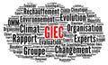 IPCC Intergovernmental panel on climate change word cloud in France Royalty Free Stock Photo