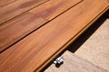 Ipe decking deck wood installation clips fasteners Royalty Free Stock Photo
