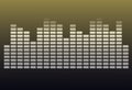 Graphic music equalizer with gold fade background