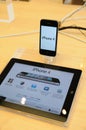 Iphone 4 display in Apple store Royalty Free Stock Photo