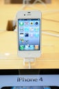 Iphone 4 display in Apple store Royalty Free Stock Photo