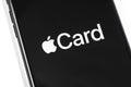 Apple Card logo on the screen Royalty Free Stock Photo