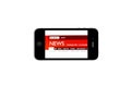 iPhone and BBC NEWS Royalty Free Stock Photo