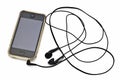 Iphone and earphone Royalty Free Stock Photo