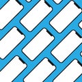 Iphone pattern, blue template, vestor illustration Royalty Free Stock Photo