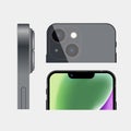 IPhone 14 and iPhone 14 Plus in Midnight color. Touch screen. World technology. Kyiv, Ukraine - September 18, 2022