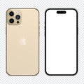 Iphone 14 pro mockup. Mockup screen iphone and back side iphone. Iphone 14 realistic vector. Smartphone mockup. Vector