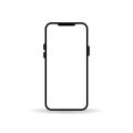 Iphone smartphone device mockup template. Cellphone frame with blank screen