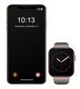 Iphone XS Apple watch Royalty Free Stock Photo