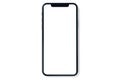 IPhone Xs Silver mock-up front view on white Royalty Free Stock Photo