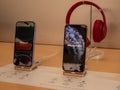 IPhones on Display in an Apple Store Royalty Free Stock Photo